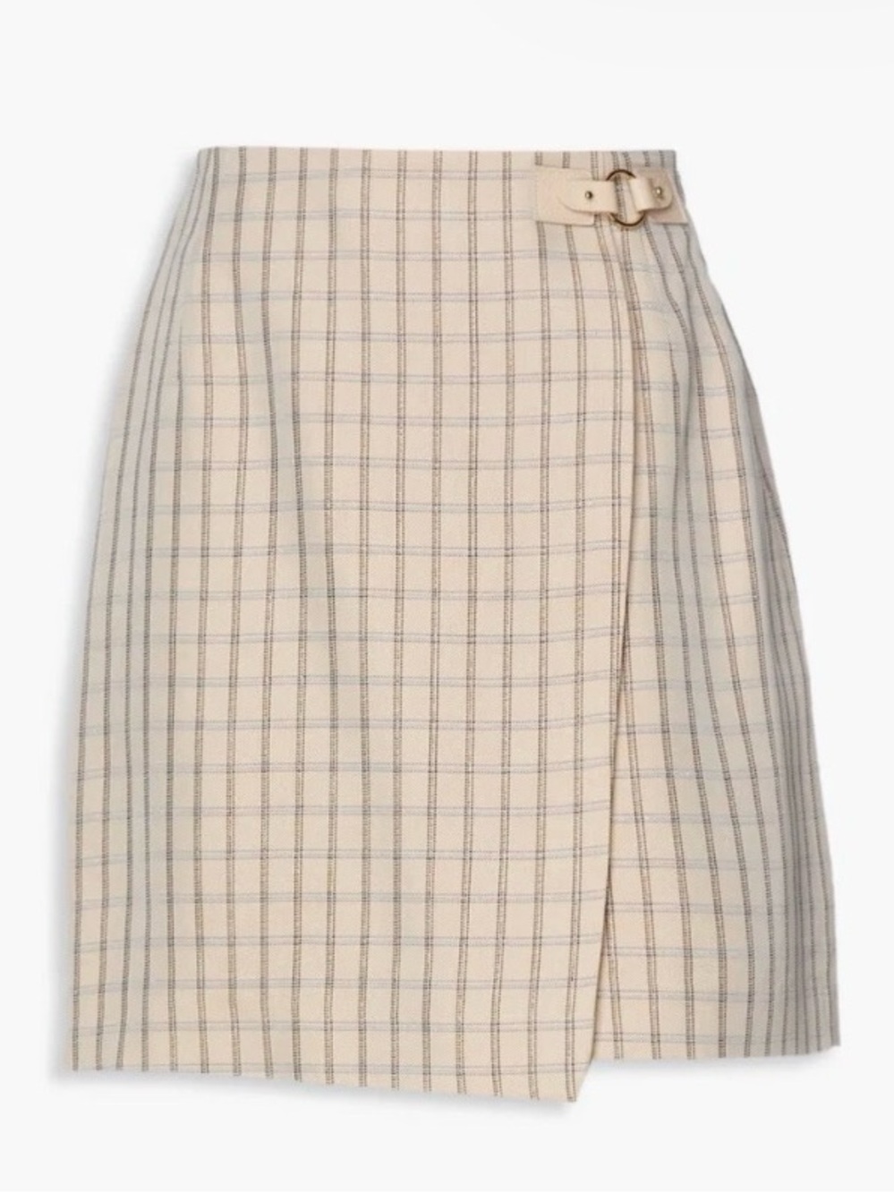 NWT Sandro Paris Meredith Checked Mini Wrap Skirt Nude Pink Tweed Sz 1/US 4